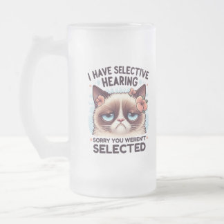 Taza De Cristal Esmerilado Tengo Audición Selectiva Regalo Divertido para Ama