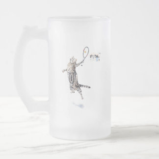 Taza De Cristal Esmerilado Tenis de juego de gatos