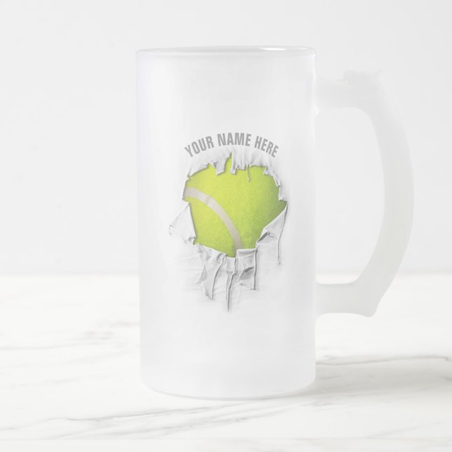 Taza De Cristal Esmerilado Tenis desgarrado Cerveza de vidrio escarpada (Derecha)