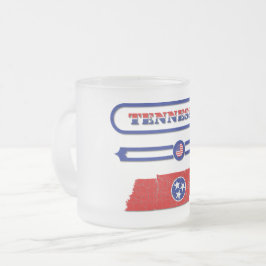 TAZA DE CRISTAL ESMERILADO TENNESSEE MAP, TENNESSEE, USA. SAMER BRASIL