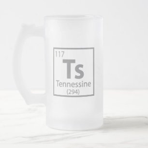 Taza De Cristal Esmerilado Tennessine - Tabla periódica científica de Tenness
