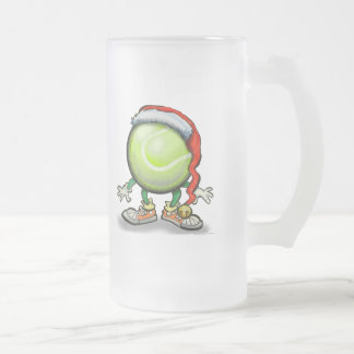 Taza De Cristal Esmerilado Tennis Chrsitmas