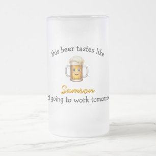 Taza De Cristal Esmerilado Tentando a Beer Stein