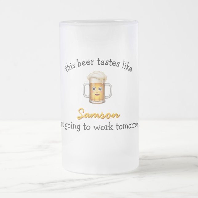 Taza De Cristal Esmerilado Tentando a Beer Stein (Centro)