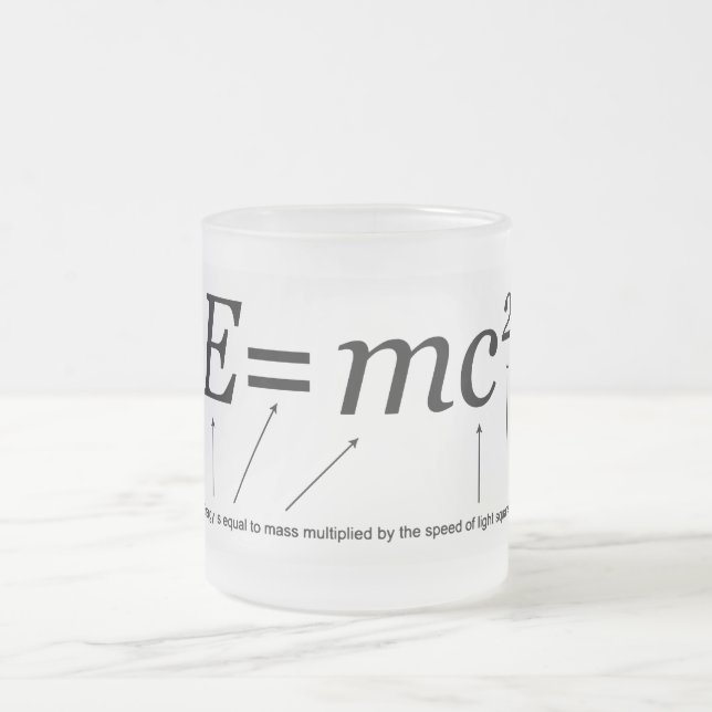 Taza De Cristal Esmerilado Teoría de E=MC2 Einstein de la relatividad (Centro)