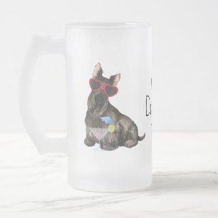 Taza De Cristal Esmerilado Terrier escocés de verano
