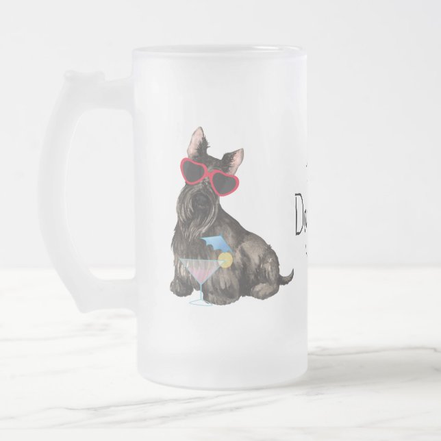 Taza De Cristal Esmerilado Terrier escocés de verano (Izquierda)