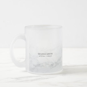 Taza De Cristal Esmerilado Texto de personalizable fino sobre mármol transpa