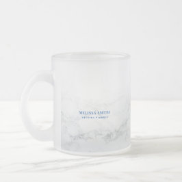 Taza De Cristal Esmerilado Texto de personalizable fino sobre mármol transpar