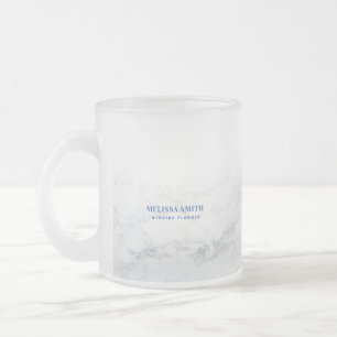 Taza De Cristal Esmerilado Texto de personalizable fino sobre mármol transpar