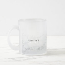 Taza De Cristal Esmerilado Texto de personalizable fino sobre mármol transpar