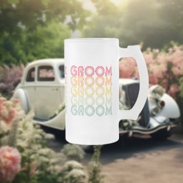 Taza De Cristal Esmerilado Texto en capas estilo 70 Año inolvidable El novio