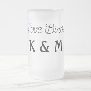 Taza De Cristal Esmerilado texto simple mínimo agregue el nombre pájaros de a