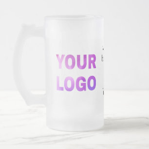 Taza De Cristal Esmerilado texto simple mínimo agregue su logotipo/diseño aqu