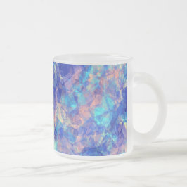 Taza De Cristal Esmerilado Textura cruzada azul de Azure