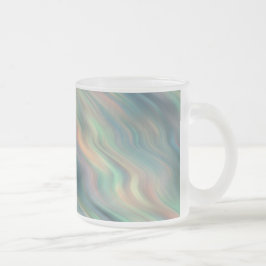 Taza De Cristal Esmerilado Textura ondulada azul Iris