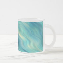 Taza De Cristal Esmerilado Textura ondulada de hidrangea azul