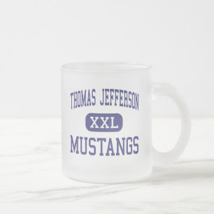 Taza De Cristal Esmerilado Thomas Jefferson - mustangos - alto - San Antonio
