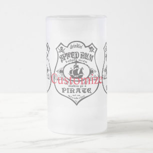 Taza De Cristal Esmerilado Thunder_Cove, bebida pirata de ron picada