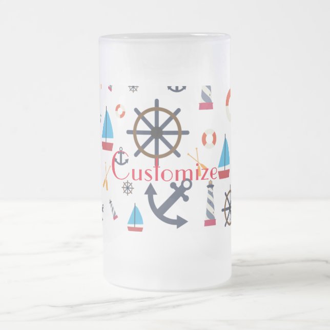 Taza De Cristal Esmerilado Thunder_Cove de tema náutico (Centro)