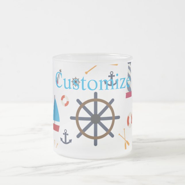 Taza De Cristal Esmerilado Thunder_Cove de tema náutico (Centro)