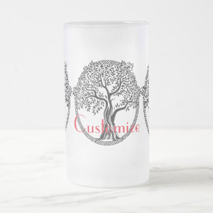 Taza De Cristal Esmerilado Thunder_Cove del árbol de la vida