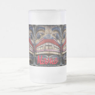 Taza De Cristal Esmerilado Thunder_Cove del tórax del tótem