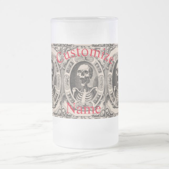 Taza De Cristal Esmerilado Thunder_Cove, flamante cráneo humano (Centro)