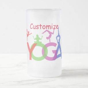 Taza De Cristal Esmerilado Thunder_Cove: Siluetas de yoga envenenadas