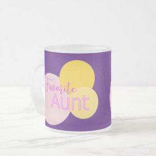 Taza De Cristal Esmerilado Tía favorita de burbujas coloridas café tazón