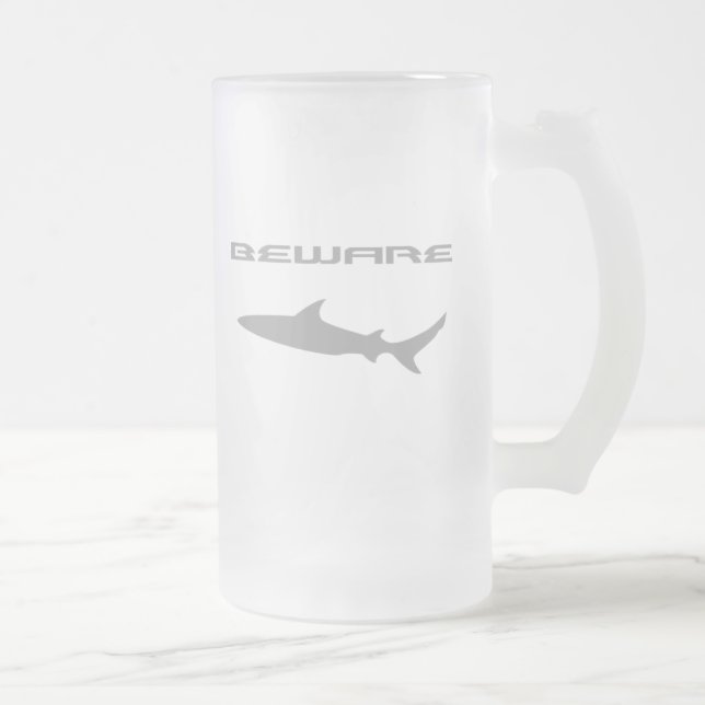 Taza De Cristal Esmerilado Tiburón (Derecha)