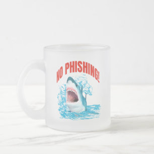 Taza De Cristal Esmerilado Tiburón Divertido Sin Phishing
