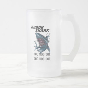 Taza De Cristal Esmerilado Tiburón Papá