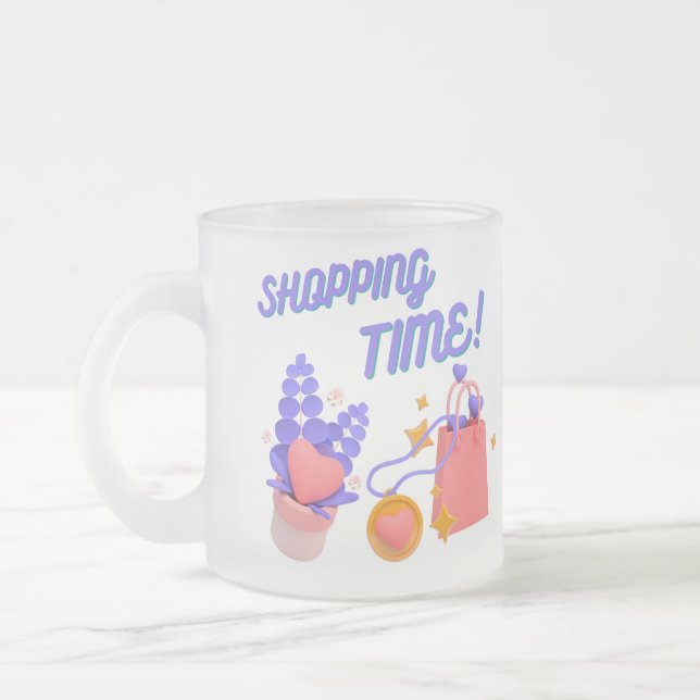 Taza De Cristal Esmerilado Tiempo de compras (Izquierda)
