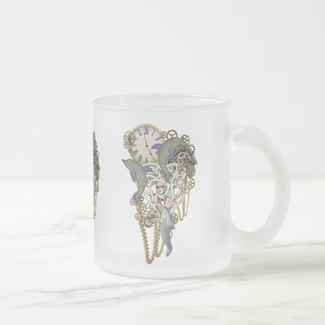 Taza De Cristal Esmerilado Tiempo de delfín (Derecha)