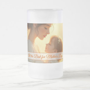 Taza De Cristal Esmerilado Tierno Amor Maternal en Luz Florecida