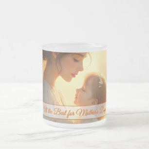Taza De Cristal Esmerilado Tierno Amor Maternal en Luz Florecida