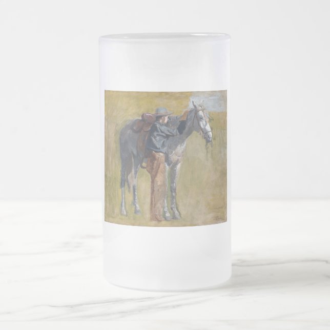 Taza De Cristal Esmerilado Tierras baldías americanas: vaquero del viejo oest (Centro)
