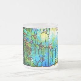 Taza De Cristal Esmerilado Tiffany de vidrio manchado de mar de estrella