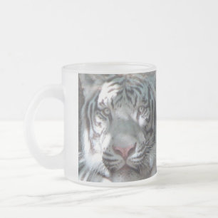 Taza De Cristal Esmerilado Tigre Blanco