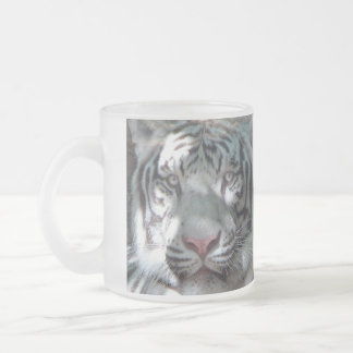 Taza De Cristal Esmerilado Tigre Blanco