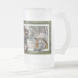 Taza De Cristal Esmerilado Tigre, cebra, jirafa, amantes de los regalos