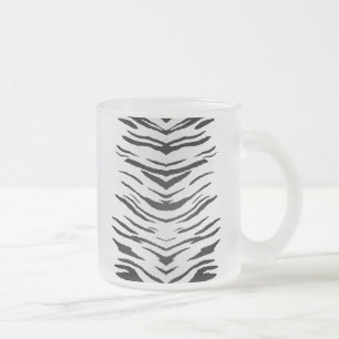Taza De Cristal Esmerilado Tigre o cebra blanco rayada