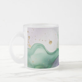 Taza De Cristal Esmerilado Tinta acuarela Mardi Gras Vibes