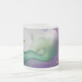 Taza De Cristal Esmerilado Tinta acuarela Mardi Gras Vibes