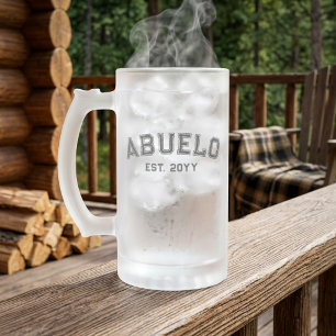 Taza De Cristal Esmerilado Tipografía de Abuelo Est Año Personalizada de Lett