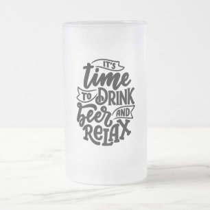 Taza De Cristal Esmerilado Tipografía de citas de cerveza