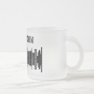 Taza De Cristal Esmerilado Tipografía de la línea aérea de Boston