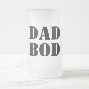 Taza De Cristal Esmerilado Tipografía divertida de Dad Bod