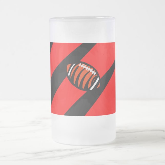 Taza De Cristal Esmerilado TIRA naranja Y NEGRA (Centro)